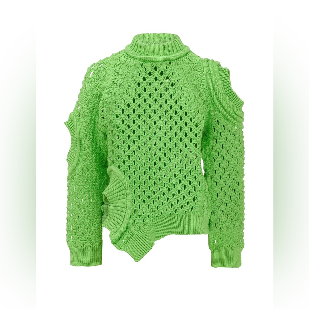 Stella McCartney Textured-knit oversized sweater in green - Picture 3 of 4